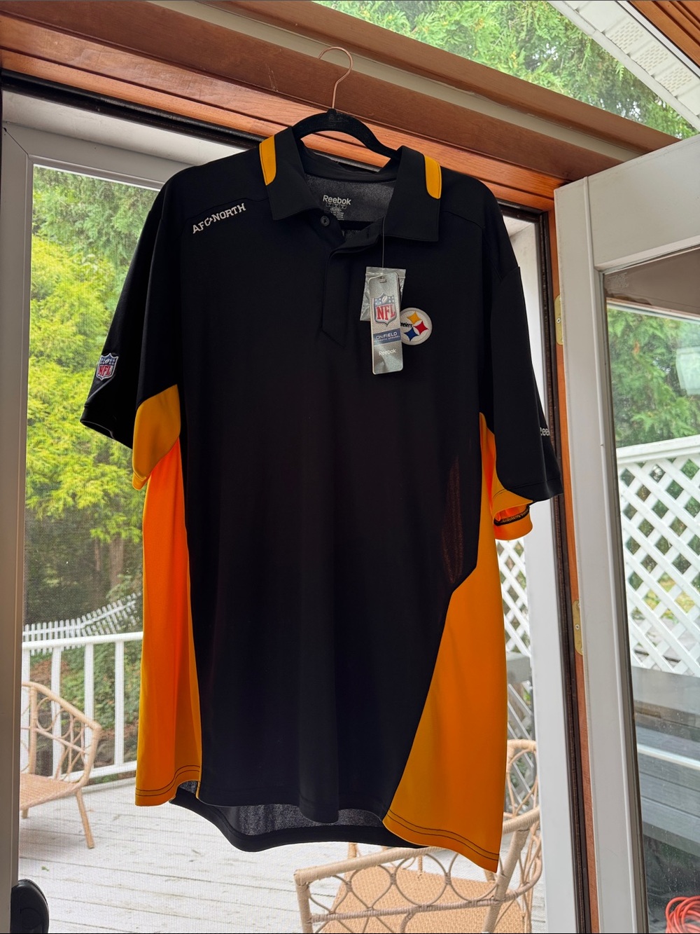 Reebok Black and Gold Pittsburgh Steelers Polo